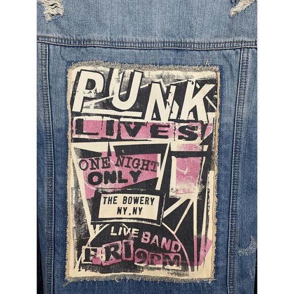 Bethany Mota Punk Lives The Bowery NY NY Distressed Jean Jacket - Picture 8 of 8